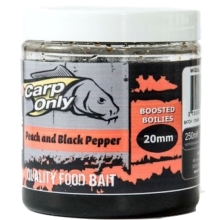 CARP-ONLY - Dipované boilies Peach & Black Pepper 20 mm 250 ml