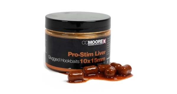 CC MOORE - Dumbels v dipe Pro-Stim Liver Glugged Hookbaits 15x18 mm 35 ks