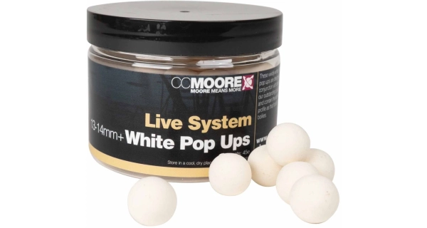 CC MOORE - Plávajúce boilies White Live System 14 mm 45 ks