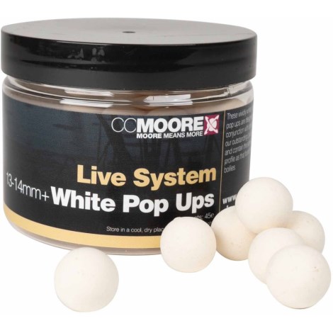 CC MOORE - Plávajúce boilies White Live System 14 mm 45 ks