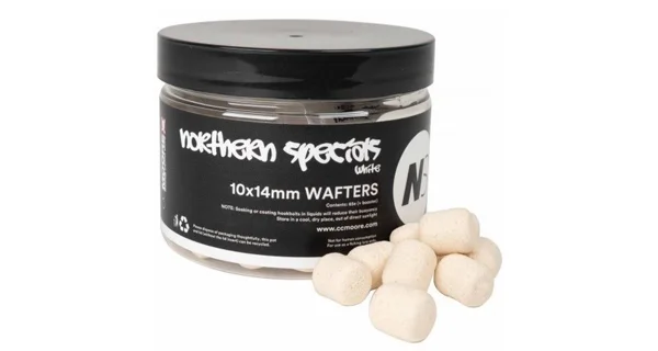 CC MOORE - Vyvážené boilies NS1 Dumbell Wafters White 10x14 mm 65 ks