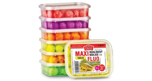 CHYTIL - Rožkový boilies Maxi Fluo 20 mm 65 g Scopex