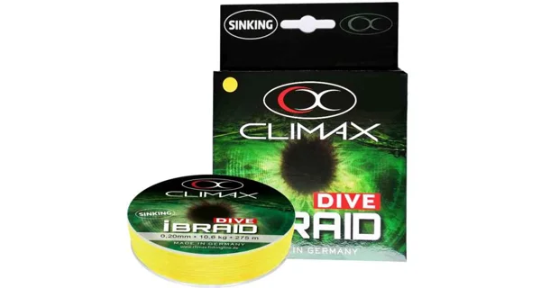 CLIMAX - Potápavá šnúra iBraid DIVE 0,15 mm 7,5 kg 135 m Žltá