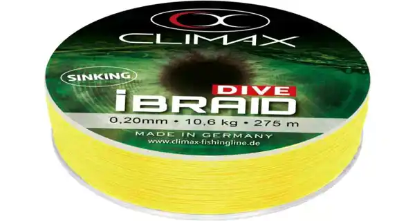 CLIMAX - Potápavá šnúra iBraid DIVE 0,15 mm 7,5 kg 135 m Žltá