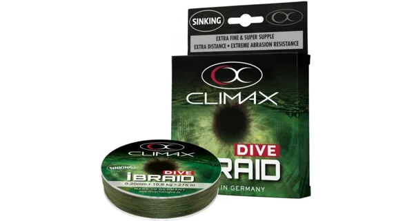 CLIMAX - Potápavá šnúra iBraid DIVE 0,18 mm 9,5 kg 135 m Olivová