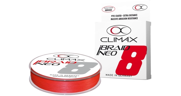 CLIMAX - Prívlačová šnúra iBraid Neo Fluo Red 0,20 mm 17,9 kg 135 m