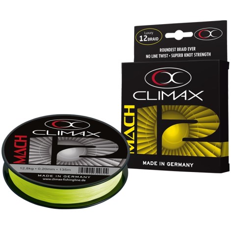 CLIMAX - Prívlačová šnúra Mach 12 Fluo Yellow 0,11 mm 6,0 kg 135 m