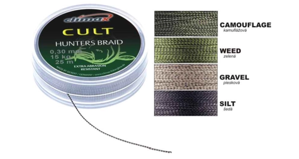 CLIMAX - Šnúra Hunters Braid Camou 0,30 mm 15kg 30 lbs 20 m