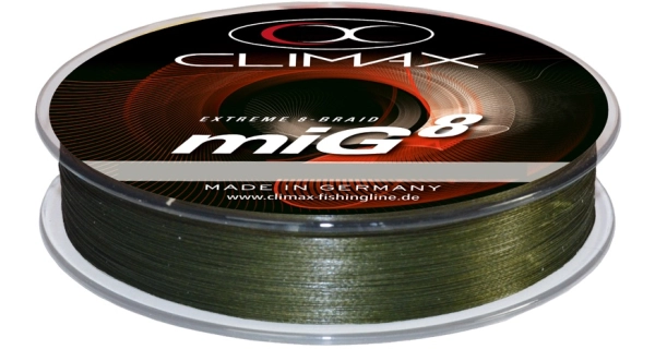 CLIMAX - Šnúra MiG 8 Braid Olive SB 0,18 mm 18,2 kg 135 m