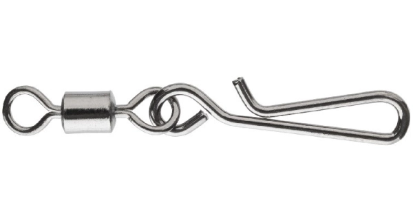 DAIWA - Otvorená karabínka s obratlíkom Fast Attach Snap veľ. M 14 kg