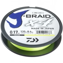DAIWA - Pletená šnúra J-Braid 4 Žltá 0,17 mm 8,4 kg 135 m