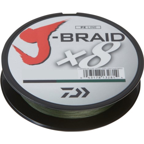 DAIWA - Pletená šnúra J-Braid X8 0,22 mm - 150 m d. green