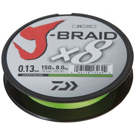 DAIWA - Pletená šnúra J-Braid X8 Chartreuse 0,06 mm 150 m