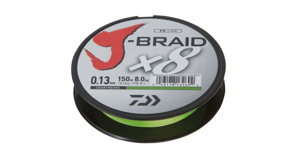 DAIWA - Pletená šnúra J-Braid X8 Chartreuse 0,20 mm 150 m