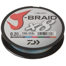 DAIWA - Pletená šnúra J-Braid X8 Multicolor 0,18 mm 12 kg 150 m