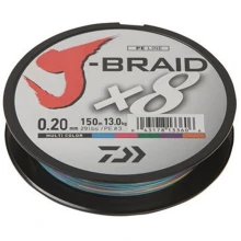 DAIWA - Pletená šnúra J-Braid X8 Multicolor 0,20 mm 13 kg 150 m