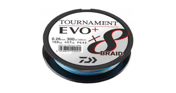 DAIWA - Pletená šnúra Tournament X8 Braid Evo + Multi-Color 0,16 mm 12,20 kg 300 m