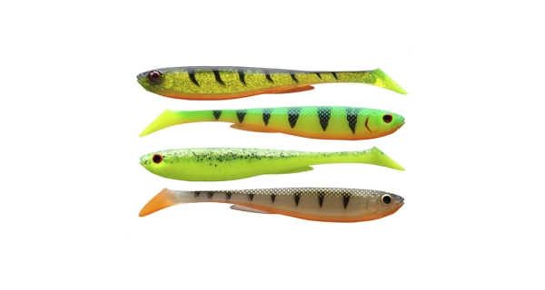DAIWA - Sada gumových nástrah Prorex Slim Shady Flash Set 10,5 cm 8 g 4 ks