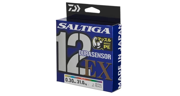 DAIWA - Splietaná šnúra Durasensor 12 Braid E x Si3 Multi Color 0,16 mm 14 kg 300 m