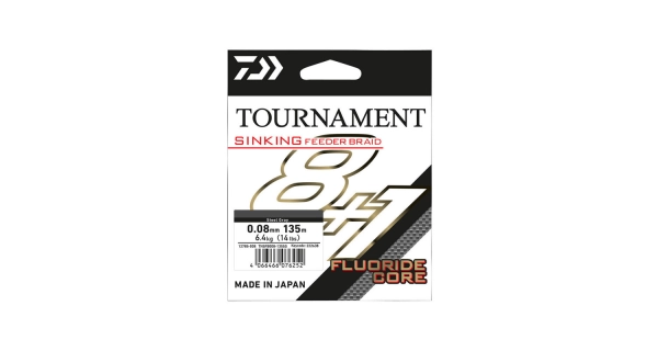 DAIWA - Splietaná šnúra Tournament Sinking Feeder Braid Steel Grey 8+1 0,12 mm 135 m