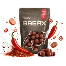 DELPHIN - Boilies BreaX HotHELL 20 mm 300 g Robin red Chilli Fr.Klobása