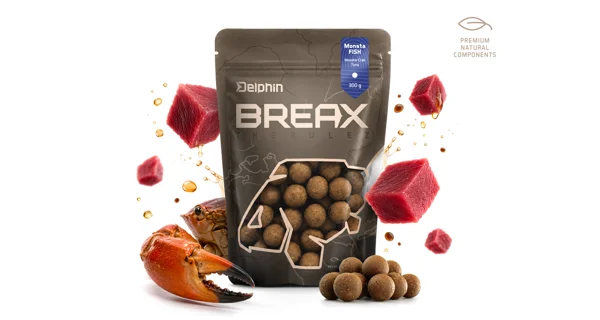 DELPHIN - Boilies BreaX MonstaFISH Monster 16 mm 300 g Krab Tuniak