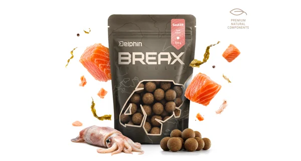 DELPHIN - Boilies BreaX SeaKER 16 mm 300 g Kalkárka Losos