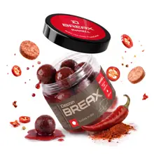 DELPHIN - Boilies v dipe BreaX HotHELL Robin red-Chilli Fr.Klobása 16 mm 200 ml