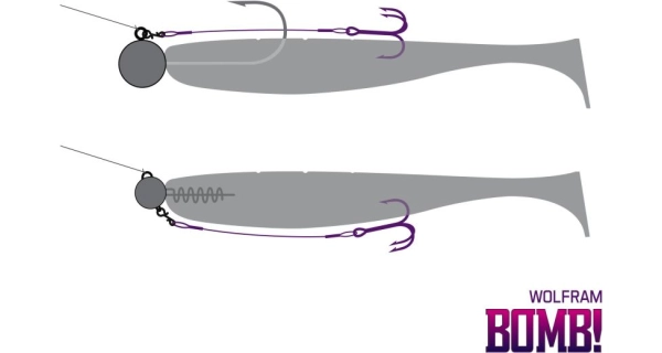 DELPHIN - Bomb! Náväzce Twisto Rigs Volfrám 3 ks veľ. 6, 8 cm