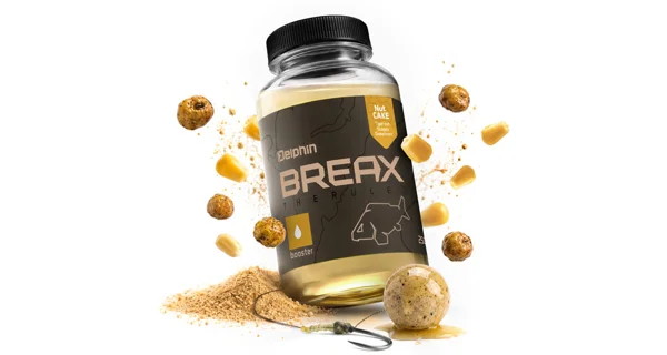 DELPHIN - Booster BreaX NutCAKE tigrí orech Scopex Kukurica 250 ml