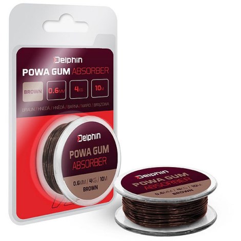 DELPHIN - Feederová guma Powa Gum Absorber Hnedá 1,2 mm 5 m