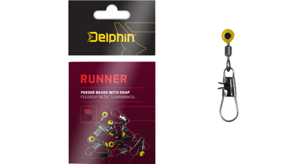 DELPHIN - Feederový bežec s karabínkou Runner veľ. S 10 ks
