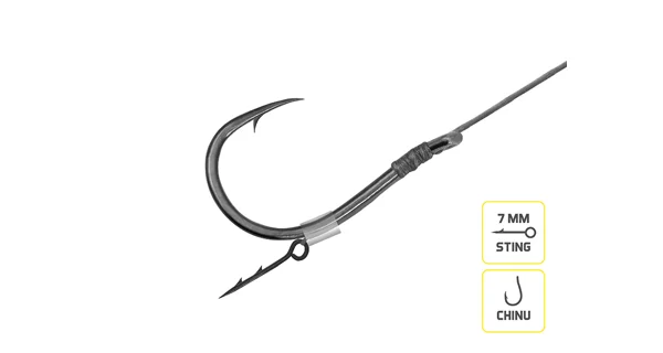 DELPHIN - Feederový náväzec Braided Sting Chinu veľ. 6 8 cm 0,2 mm 10 ks