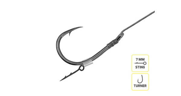 DELPHIN - Feederový náväzec Braided Sting Turner veľ. 4 12 cm 0,2 mm 10 ks