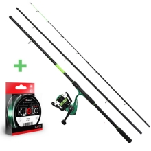 DELPHIN - Feederový set Prút Wasabi 3,3 m 100 g + Navijak ELIXIR 3T + Vlasec