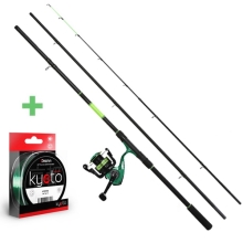 DELPHIN - Feederový set Prút Wasabi 3,6 m 100 g + Navijak ELIXIR 4T + Vlasec