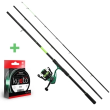 DELPHIN - Feederový set Prút Wasabi 3,6 m 100 g + Navijak ELIXIR 4T + Vlasec