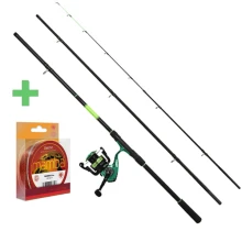 DELPHIN - Feederový set Prút Wasabi 3 m 100 g + Navijak ELIXIR 3T + Vlasec