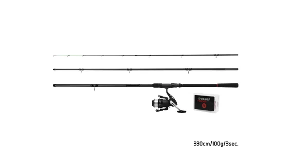 DELPHIN - Feedrový Set Prút Yakuza 3,3 m 100 g 3 diely + Navijak 4T