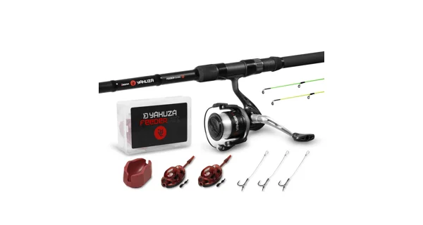 DELPHIN - Feedrový Set Prút Yakuza 3,6 m 100 g 3 diely + Navijak 4T