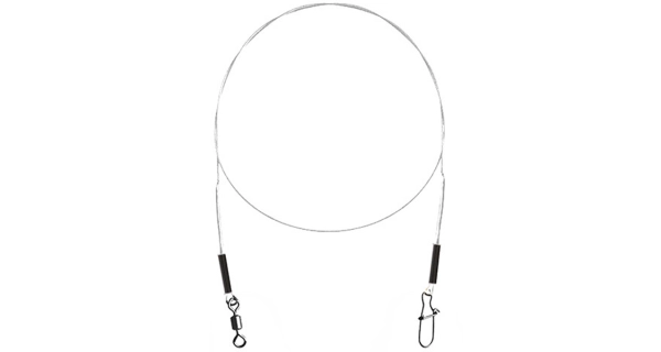 DELPHIN - Fluorokarbónové lanko Bomb! s obratlíkom a karabínou 20 cm 7 kg 2 ks