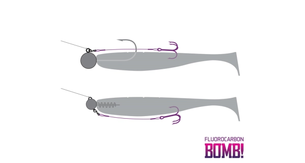 DELPHIN - Hotový náväzec Bomb! Twisto Rigs Fluorocarbon veľ. 6 6 cm 3 ks