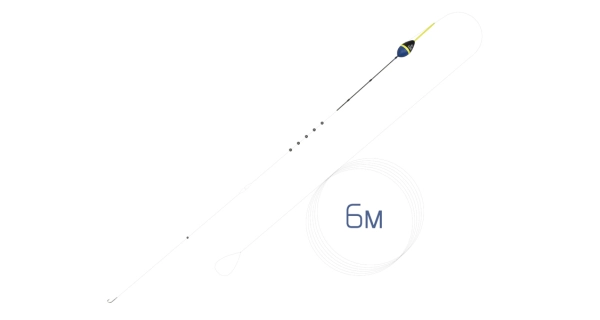 DELPHIN - Hotový náväzec so plavákom na rebríku FloatGO 1,5 g 6 m