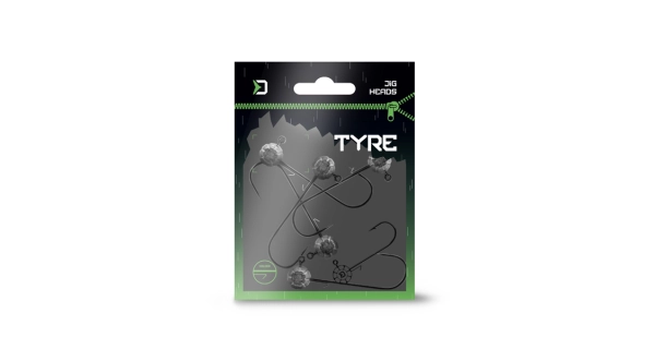DELPHIN - Jigová hlava s držiakom TYRE veľ. 8/0 10 g 5 ks
