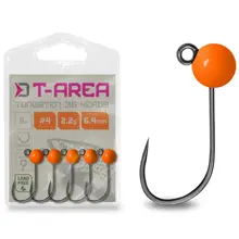 DELPHIN - Jigová hlavička T-AREA BL Volfrámový jig fluo oranžový 5 ks veľ. 4 2,2 g 6,4 mm