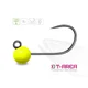 DELPHIN - Jigová hlavička T-AREA BL Volfrámový jig fluo žltý 5 ks veľ. 4 1,5 g 5,5 mm
