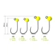 DELPHIN - Jigová hlavička T-AREA BL Volfrámový jig fluo žltý 5 ks veľ. 6 0,6 g 4 mm