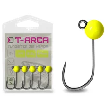 DELPHIN - Jigová hlavička T-AREA BL Volfrámový jig fluo žltý 5 ks veľ. 6 0,9 g 4,6 mm