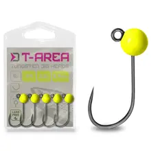 DELPHIN - Jigová hlavička T-AREA BL Volfrámový jig fluo žltý 5 ks veľ. 6 0,9 g 4,6 mm