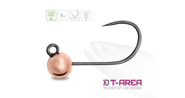DELPHIN - Jigová hlavička T-AREA BL Volfrámový jig medený 5 ks veľ. 6 0,6 g 4 mm